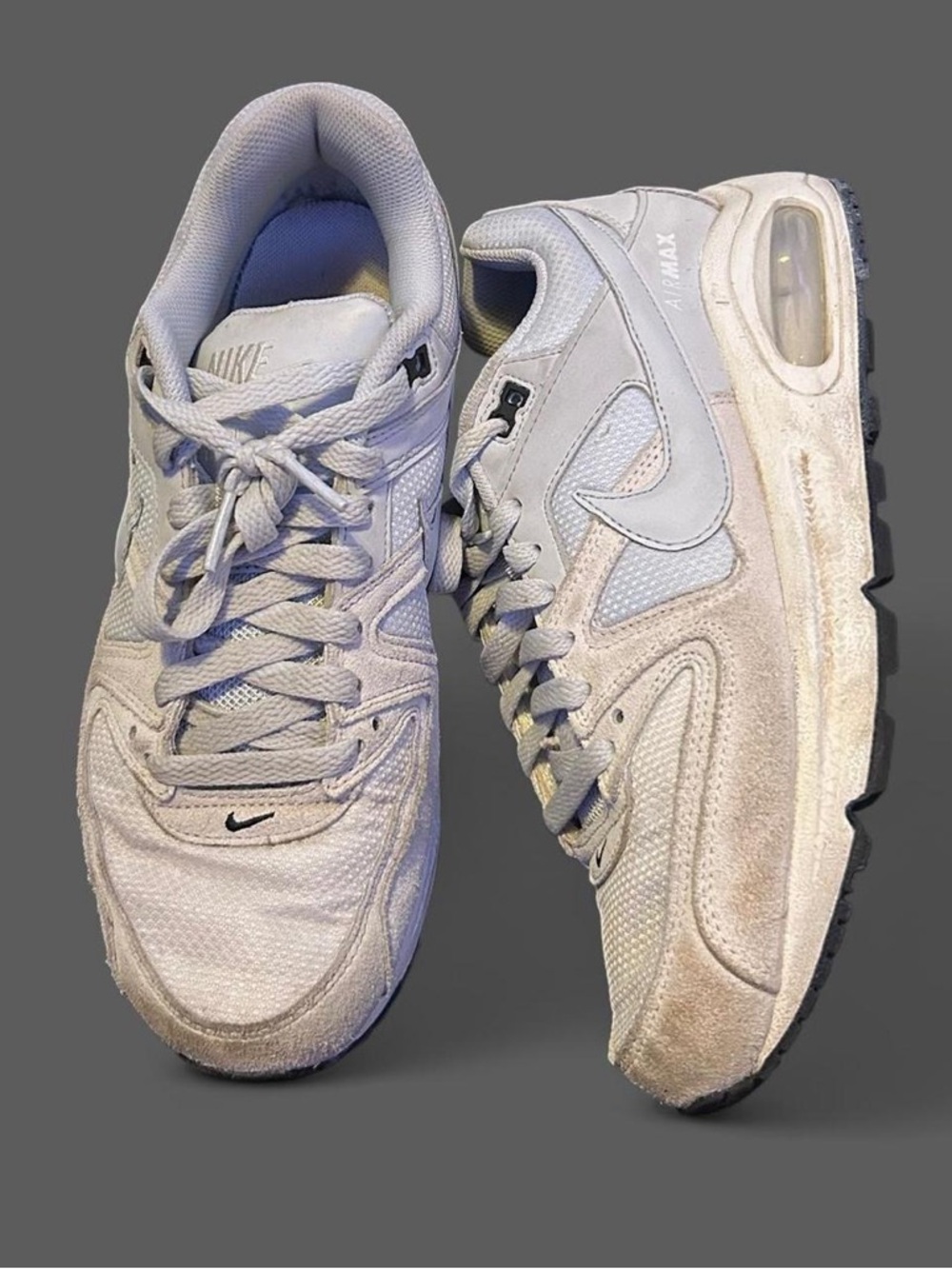 Nike Light Gray and White Air Max Sneakers